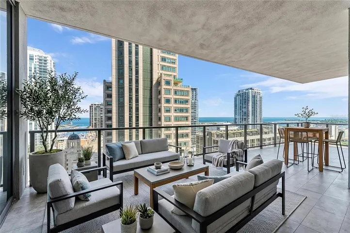 Staged Private Terrace overlooking the bay