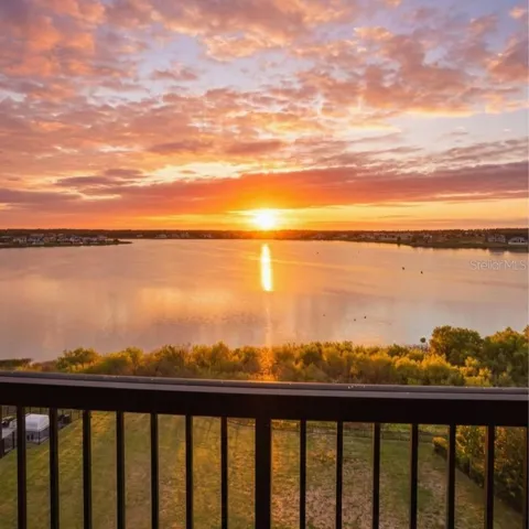 Sunrise view from screened in balcony