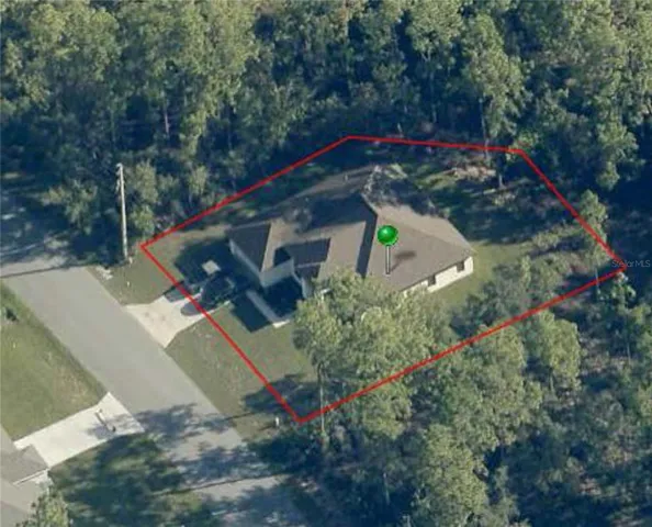 Eagle View of Home w/Property Outline