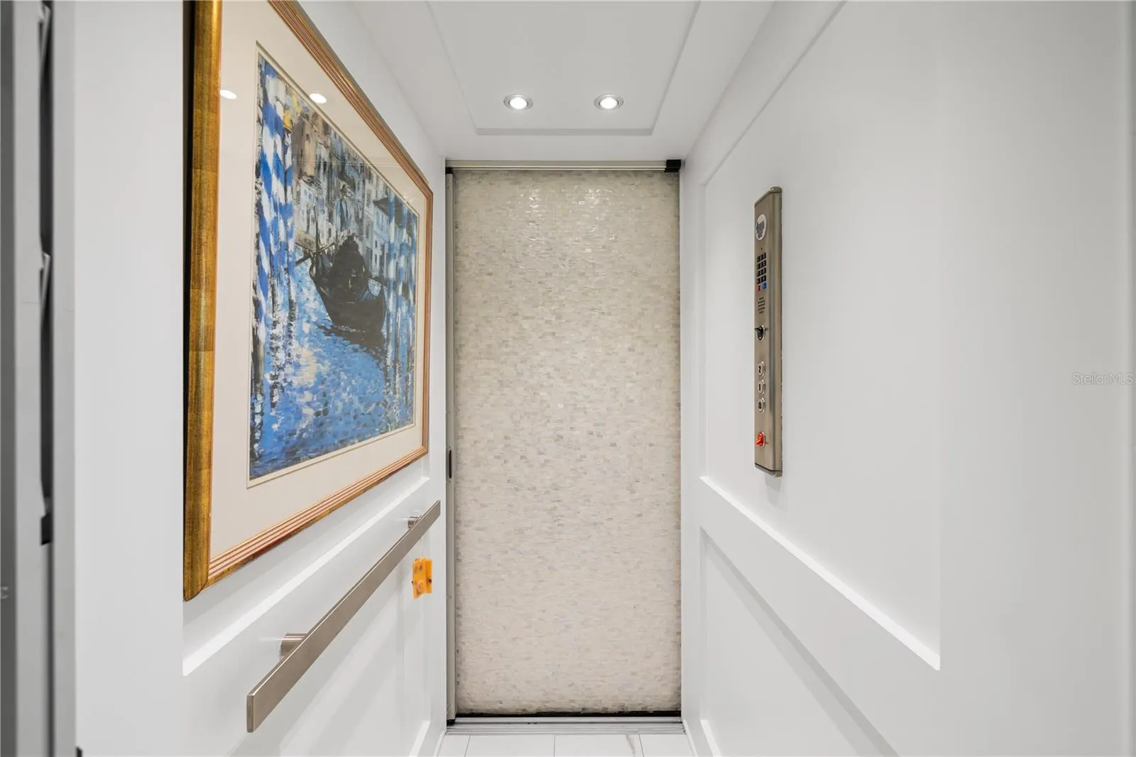Interior of Elevator with Mother of Pearl walls