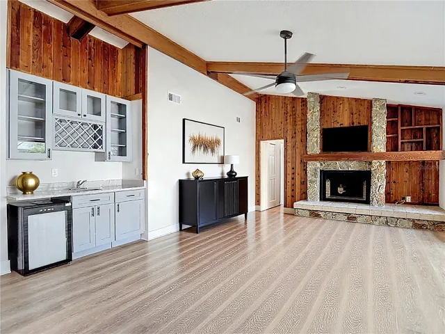 Bar and living room