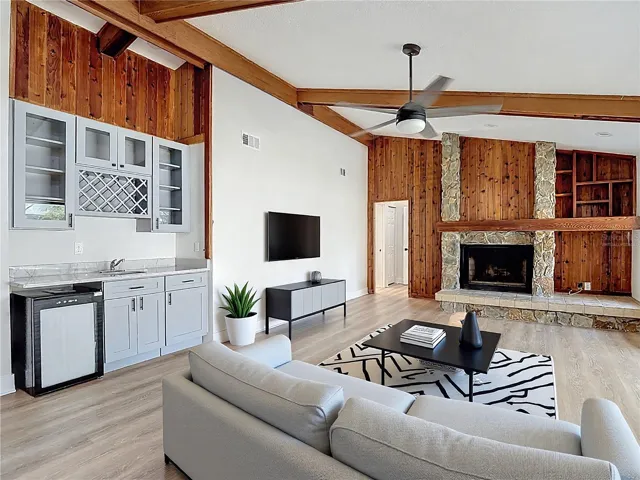 Bar and living roomvirtually staged