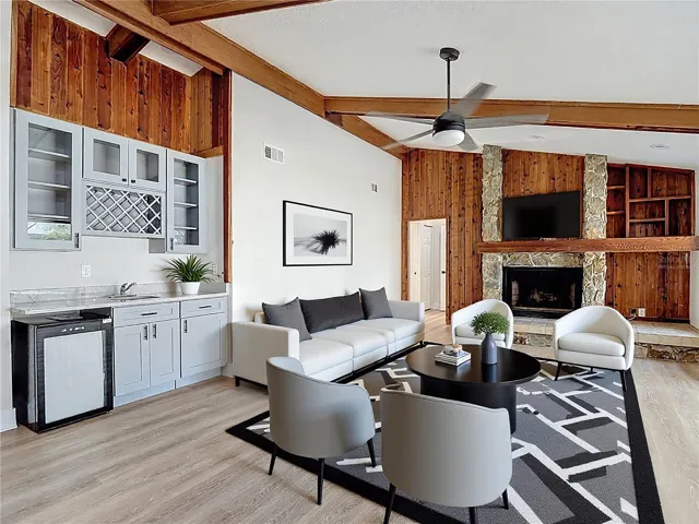 Bar and Livingvirtually staged