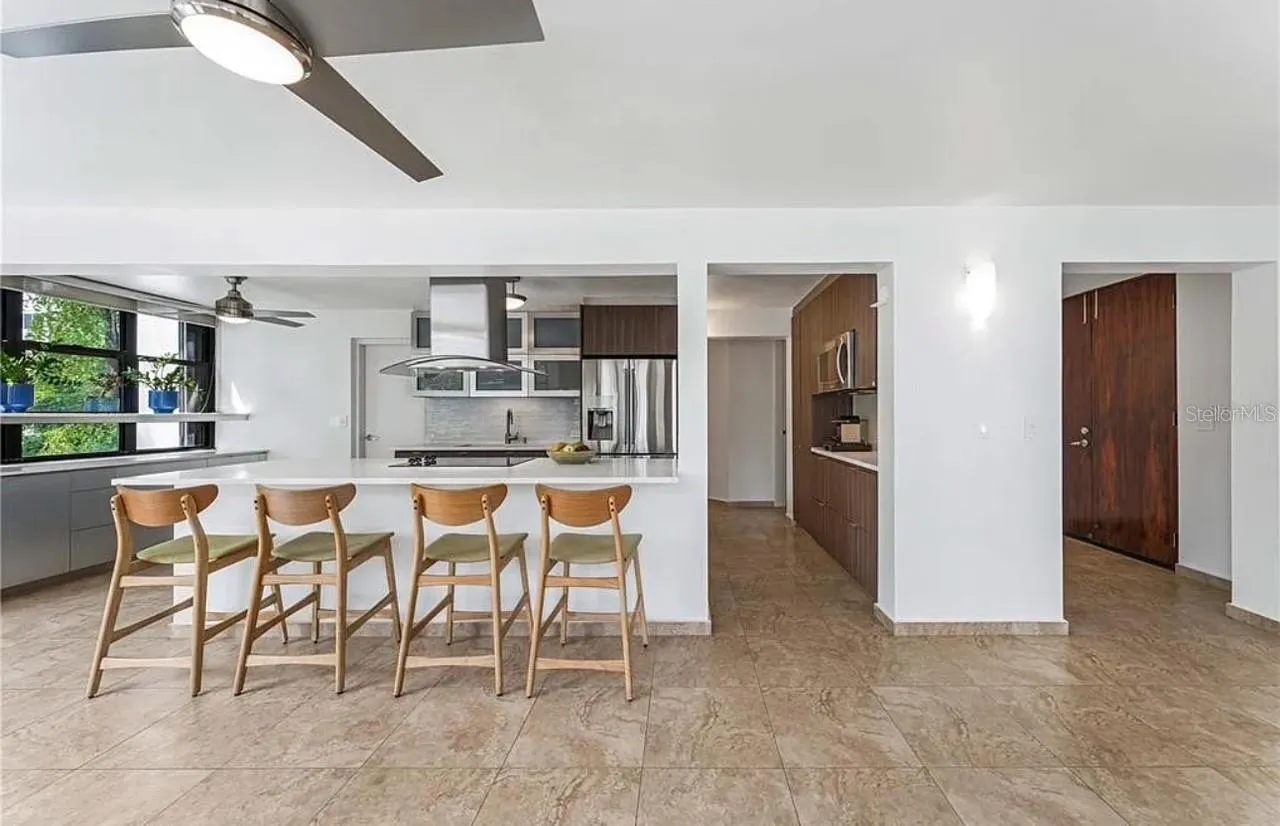 Perfect integration, kitchen & living areas!