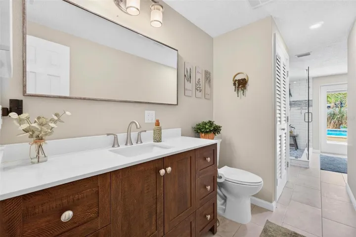 2nd Bathroom with an updated vanity