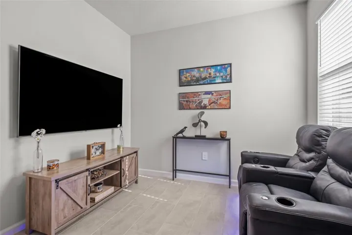 Flexible space currently used as an office that could easily be enclosed as another bedroom if desired.