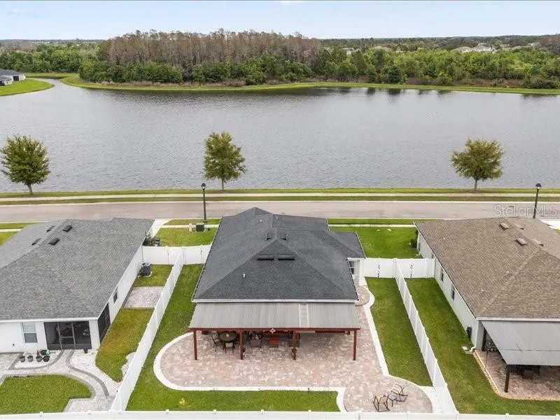 Aerial back and pond views