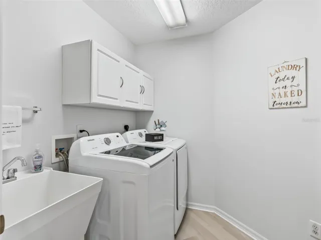 Laundry Rm w/New Washer & Dryer, Utility Sink & Extra Cabinets!