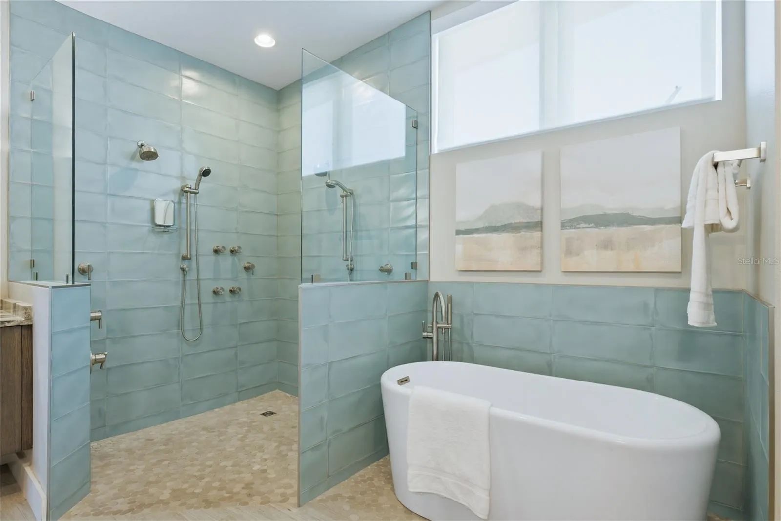 Primary Suite Shower and Soaker Tub