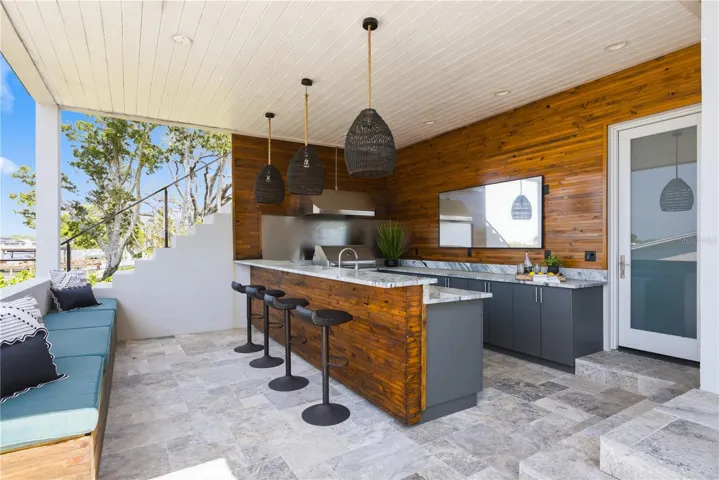 Cabana and Outdoor Kitchen - Door to Full Bath