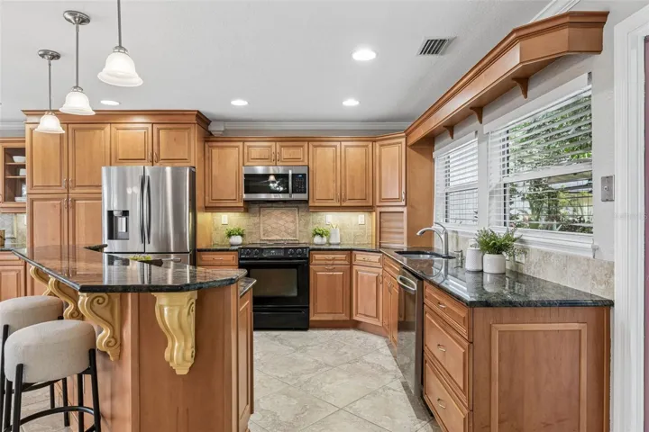 Ample cabinet and counter space.
