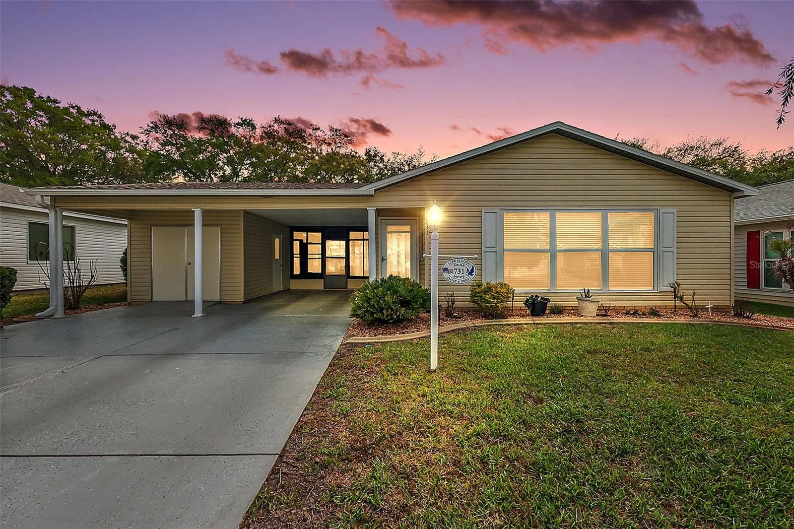 Twilight Front Elevation