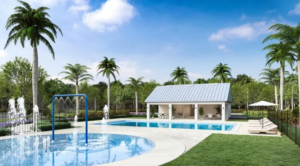 Community pool is highlighted by a newly-constructed splash pad