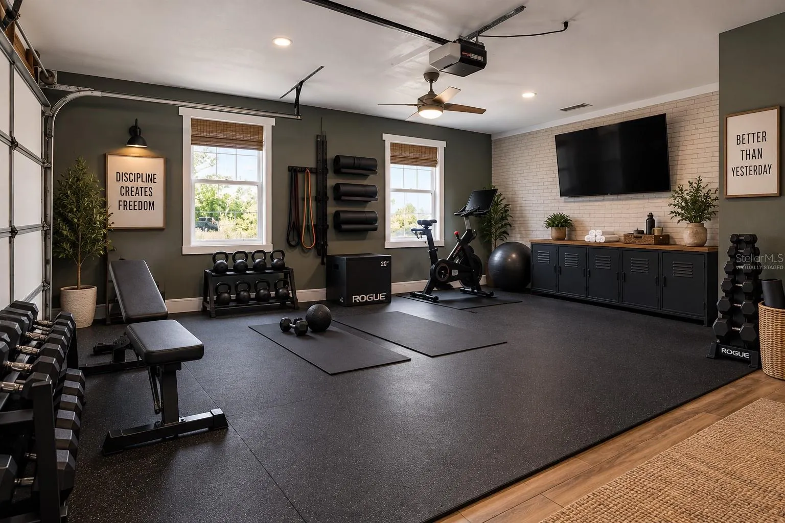 Virtually staged garage