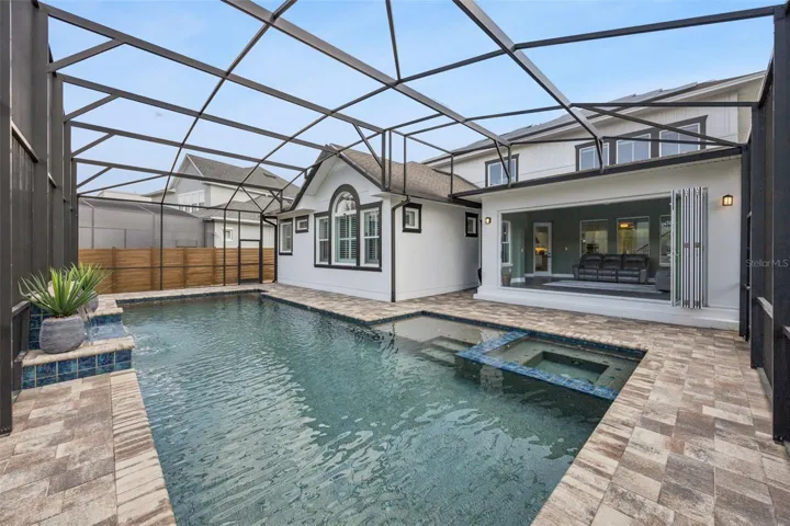 Pool with Spa and Water Features