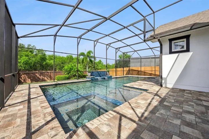Pool with Spa and Water Features