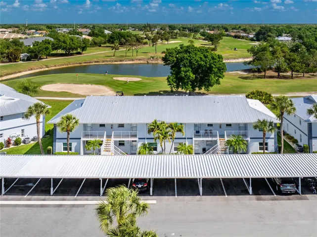 Building 6 in Fairway Villas with views of golf course and pond
