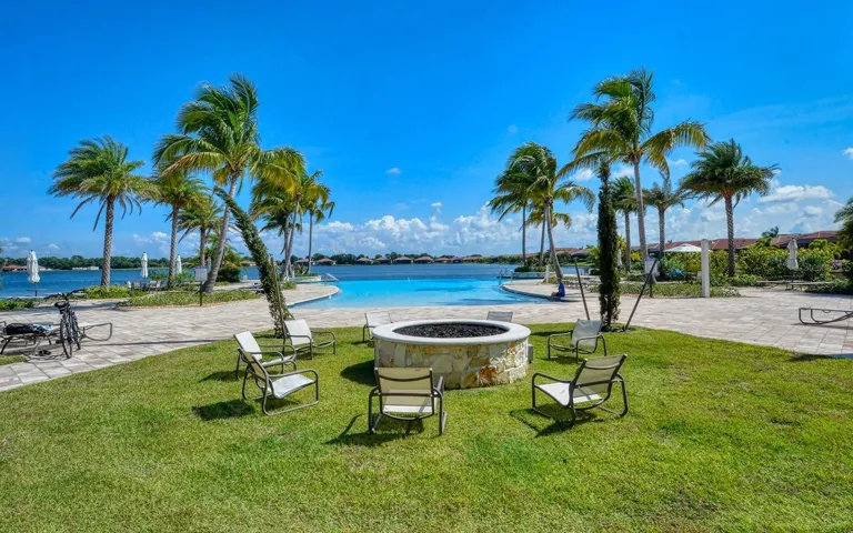 Fire pit overlooking infinity pool