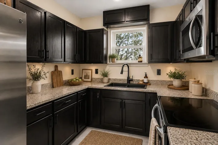 Virtually staged kitchen