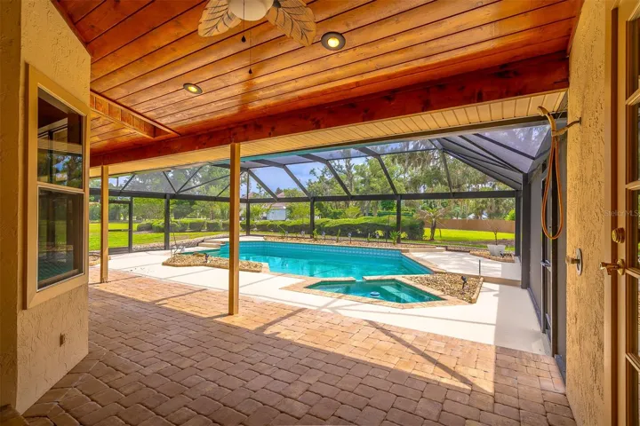 Paver Patio is Raised from Pool Deck