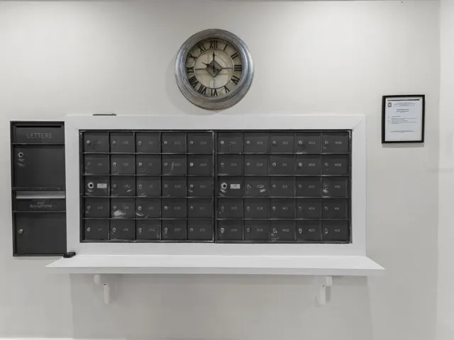 Mail center on lobby