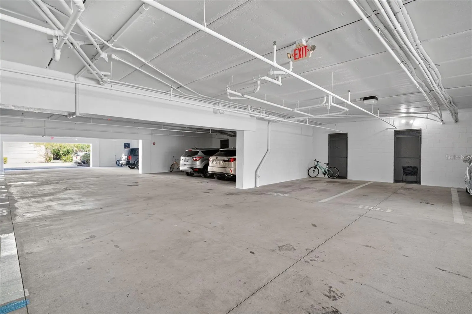 Parking space and storage area