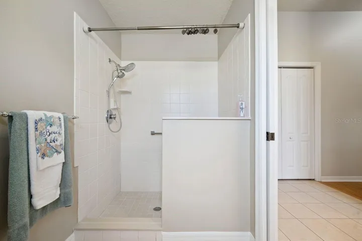 Master walk -in Tiled Shower Area.