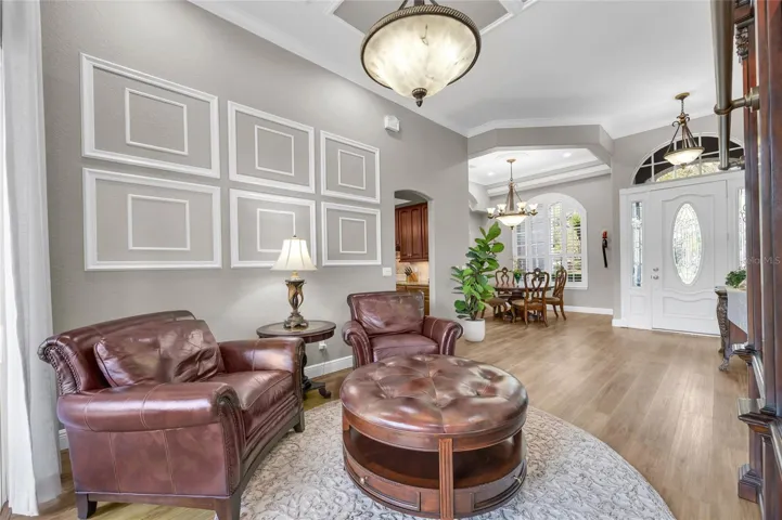 looking back at front entry through living room