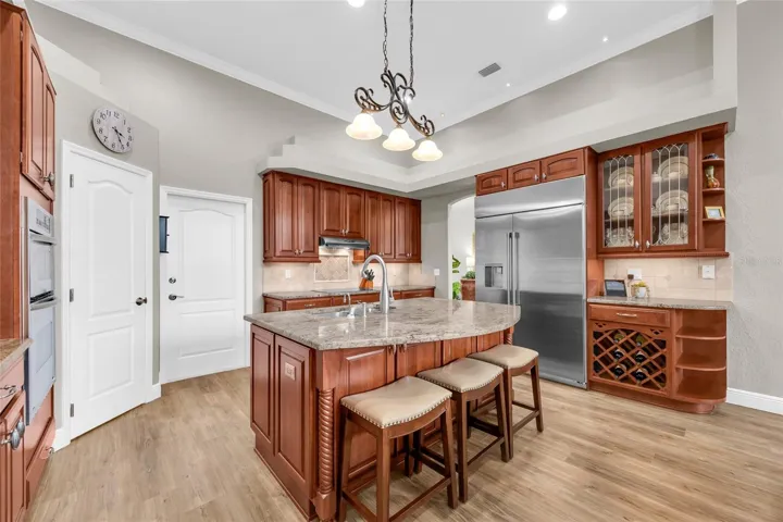Built in wine rack with custom cabinetry