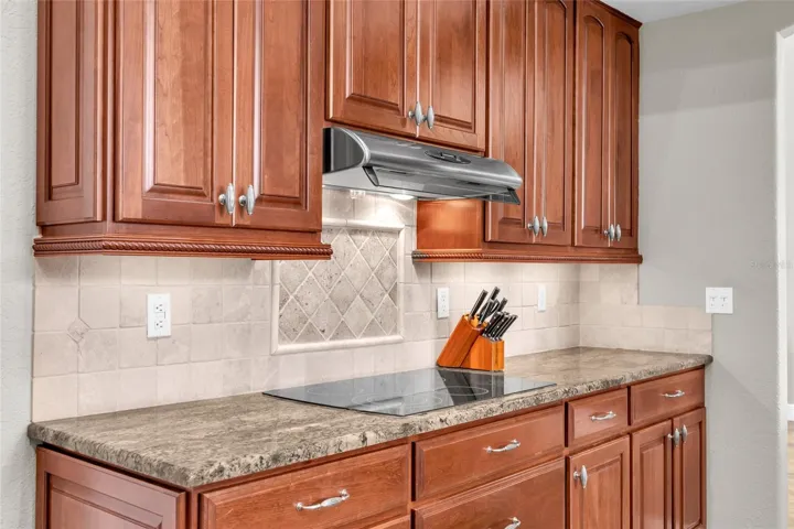 Sleek cooktop and integrated hood