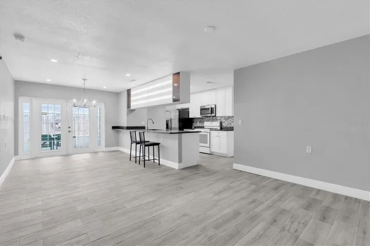 Dining room and Kitchen with patio entrance