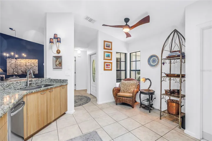 A neighbor and New Friend stops by to appreciate your new space.  or you take a seat, scroll...