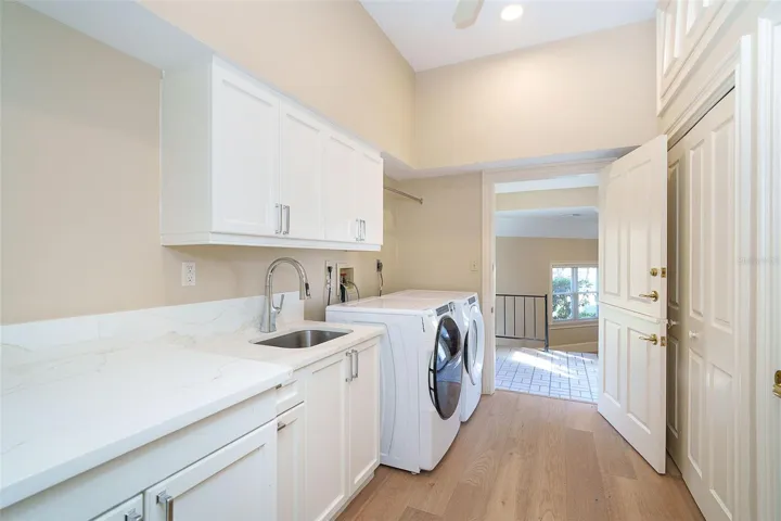 Laundry room with extra storage area