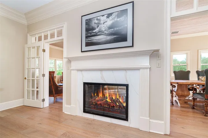 Dual sided fireplace