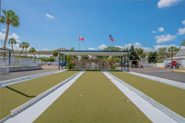 Shuffleboard court.