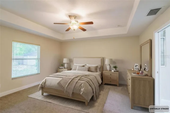 Primary bedroom virtually staged