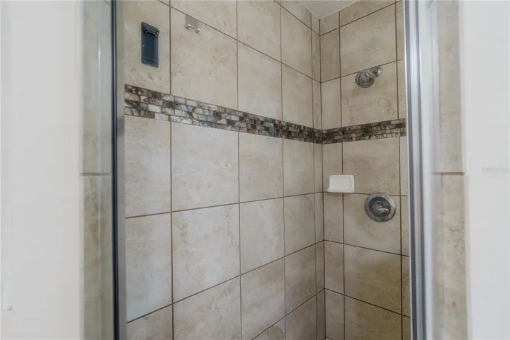 Primary bathroom tiled shower