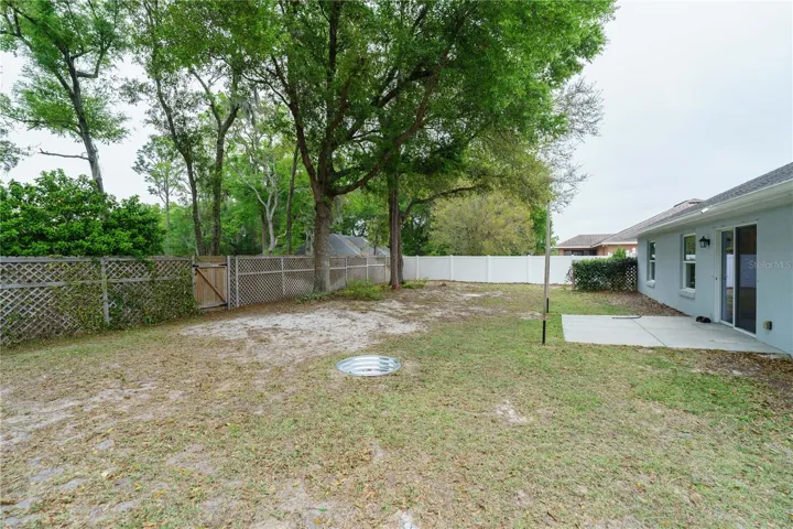 Fenced backyard
