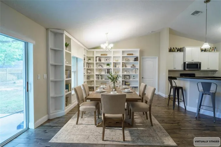 Dining room virtually staged