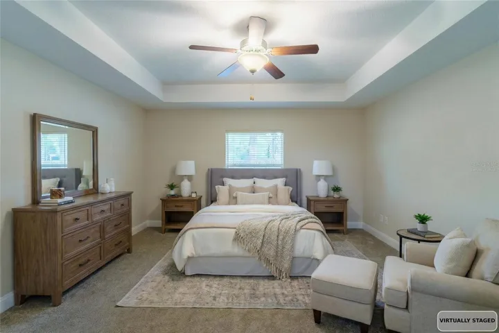 Primary bedroom virtually staged