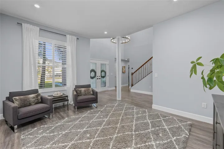 This home features the same flooring throughout the 1st floor for a cohesive flow