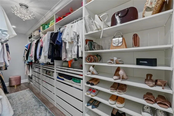 Primary Bedroom has this custom closet system