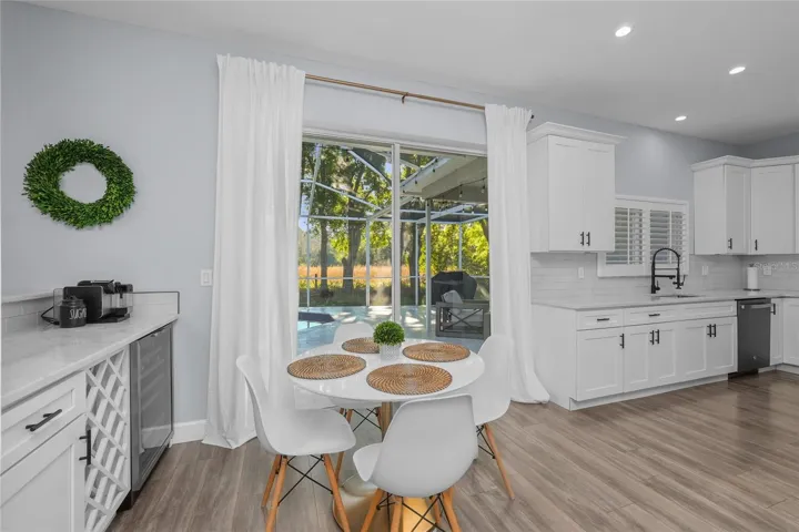 Coffee Bar with Wine Fridge plus Eat in Space in the Kitchen