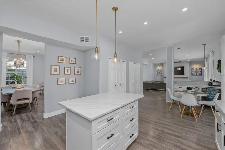 The Center Island has lots of storage plus double pantries with storage systems