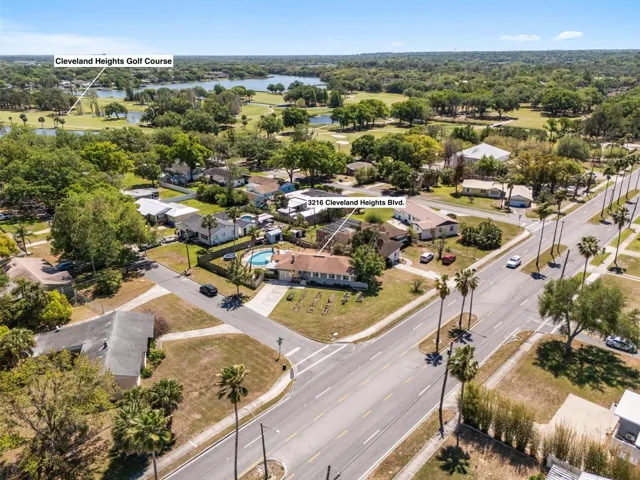 Aerial, the property is walking distance from the Cleveland Heights Golf Course