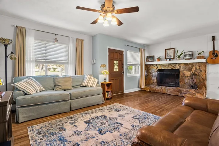 Living Room - Wood burning fireplace