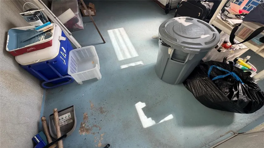 Cement floor in shed
