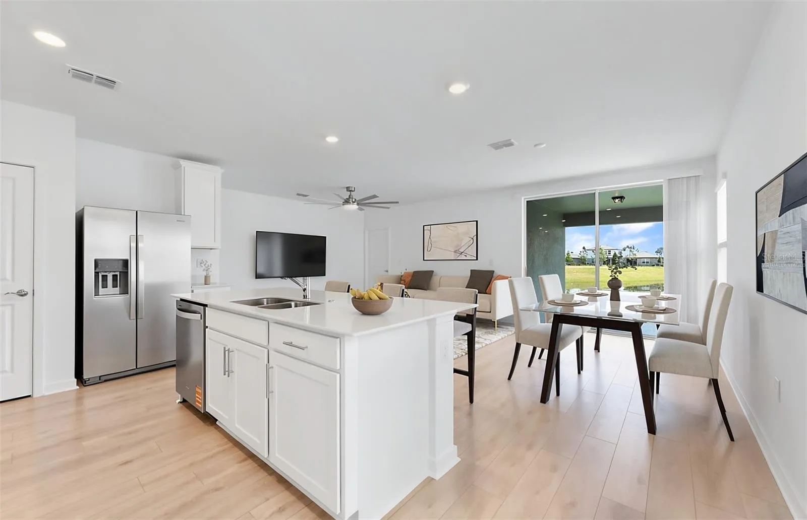 Virtually Staged - Open Kitchen to Cafe to Gathering Room