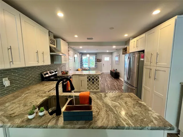 View from dining area to the front of the home