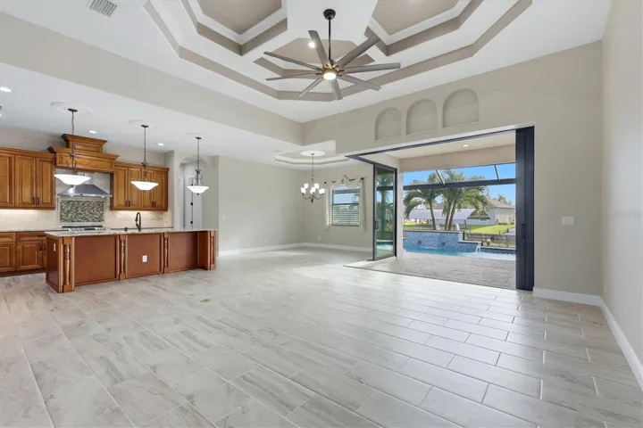 Open View of Livingroom, Nook and Kitchen
